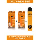 Fontenay Saç Şekillendirici Pudra Toz Wax Ultra Strong Turuncu 20GR X2 + 400ML Saç Spreyi 3'lü Set 2