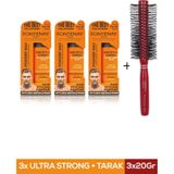 Fontenay Saç Şekillendirici Pudra Toz Wax Ultra Strong Turuncu 20GR X3 + 1016 Tarak'ı 4'lü Set