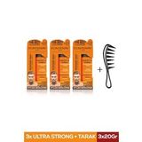 FONTENAY SAÇ ŞEKİLLENDİRİCİ PUDRA TOZ WAX ULTRA STRONG TURUNCU 20GR X3 + ŞEKİL TARAĞI 4'LÜ SET