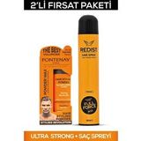 Fontenay Saç Şekillendirici Pudra Toz Wax Ultra Strong Turuncu + Saç Spreyi 400ML 2'li Set 2