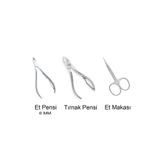 Fontenay Solingen Protez Tırnak & Manikür 3'Lü Metal Set - Tırnak Pensi, Et Pensi 6Mm , Et Makası