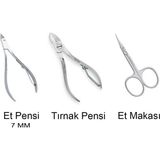 Fontenay Solingen Protez Tırnak & Manikür 3'lü Metal Set - Tırnak Pensi, Et Pensi 7mm , Et Makası