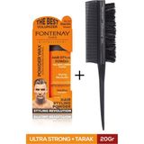 Fontenay Ultra Strong Saç Şekillendirici Pudra Toz Wax Turuncu 20 gr Krepe Tarak 2'li Set