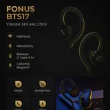 Fonus Bts17 Bluetooth Spor Kulaklık Kablosuz Kulak İçi Mikrofonlu Siyah / Yeşil - Siyah