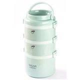 Food 2.7 Litre, 3 Katlı, Yuvarlak, Paslanmaz Çelik, Sızdırmaz, Yemek Taşıma Kabı, Sefer Tası, Food 1096A
