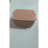 Food 2 Katlı 3 Bölmeli Çatal Kaşıklı Paslanmaz Çelik Yemek Taşıma Kabı 1.65L - Pembe - 1,6 ml