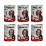 Foodline Yetişkin Kedi Konservesi 400 Gr, Gravy Sos İçerisinde Parça Etli (400 Gr x 6 Adet, Dana eti)