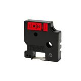 Foogy Dymo D1 Uyumlu Thermal Plastik Serit Etiket Kirmizi-Siyah 12 Mm X 7 Mt - 45017