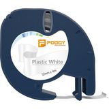 Foogy Dymo Muadili Thermal Plastik Şerit Etiket Beyaz 12MM x 4mt