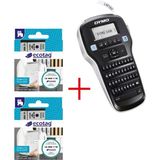 Foogy ECOTAG Dymo Lm 160 Etiket Yazıcı ve 2 Adet ECOTAG D1 Şerit Etiket Plastik Beyaz Thermal 12 mm 7 mt - Siyah - Beyaz