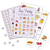 Foosproea Çay Partisi Bingo Kartları, 24 Oyuncu için Par-Tea Oyunu, Aile Arkadaşları için Bahçe Çay Partisi Oyunları, Okul Sınıf Etkinlikleri, Tatil Partisi Hediyeleri Dekorasyonlar (05)