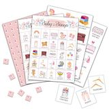 Foosproea Kız Bebek Bingo Kartları, 24 Oyuncu için Pembe Bebek Duş Oyunu, Aile Arkadaşları Etkinlikleri için Cinsiyet Açıklama Parti Oyunları, Tatil Partisi Hediyeleri Dekorasyonlar (04)