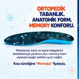 FOOT FOOT CARE & TECHNOLOGY Ortopedik Memory Foam Tabanlık, Anatomik Metatarsal Kavis ve Topuk Destekli, Tam Boy Unisex