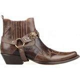 FootCourt Kahverengi Deri Western Kovboy Botu 5 cm Topuklu Şık Tasarım