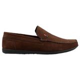 FootCourt Kahverengi Nubuk Deri Erkek Loafer Ayakkabı Kahverengi 40