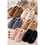 FootFrenzy 3’lü Set Kadın Peluş Ev Terliği Karışık – Ayıcık Desenli Yumuşak Tüylü Kışlık Ev Pandufu