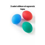 footlıne foot healthly 3 Sertlikte Silikon El Bilek Parmak Güçlendirme, Ameliyat Sonrasi El Stres Egzersiz Topu 3'lü