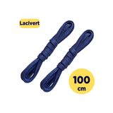 Foottab 100 Cm Lacivert Yassı Mumlu Bağcık, Pamuklu Örme Bot Ayakkabı Bağcığı