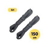 Foottab 150 Cm Gri Yassı Mumlu Bağcık, Pamuklu Örme Bot Ayakkabı Bağcığı