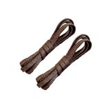 Foottab 70 Cm Yassı Mumlu Bağcık, Spor Klasik Ayakkabı Bağcığı Ipi, 1 Çift, Shoe Laces, Koyu Kahve