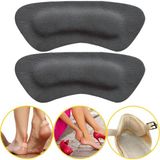 Foottab Ayakkabı Içi Topuk Arkası Koruyucu Deri Ped, Kendinden Yapışkanlı Topuk Vurması Önleyici,1 Çift - Koyu Gri