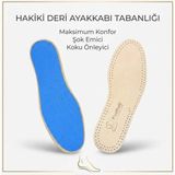 Foottab Exclusive Hakiki Deri Ayakkabı Tabanlığı, Parfümlü, Koku Önleyici Ter Emici, Leather Insole, - Bej - 42 - 43