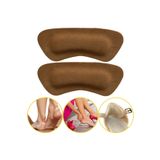Foottab Kahve- Ayakkabı Topuk Vurma Önleyici Deri Ped, Sağlıklı Doğal, Kendinden Yapışkanlı, Dolgulu, 1 Çift