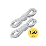 Foottab Yuvarlak Bot Bağcığı, Fitilli Dayanıklı Sağlam Bağcık, Ayakkabı Bağcığı Bağı Ipi Beyaz 150 cm