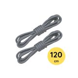 Foottab Yuvarlak Bot Bağcığı, Fitilli Dayanıklı Sağlam Bağcık, Ayakkabı Bağcığı Bağı Ipi Gri 120 cm