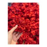 For a Fur 100 Adet Kına Nişan Lastikli Kırmızı Saten Scrunchie Saç Toka Nedime Hediyesi Kına Hediyesi