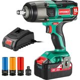 For Better Lıfe 18V Akülü Darbeli Anahtar, 350NM Darbeli Anahtar, Darbeli Sürücü Darbe Frekansı 4.0AH Pil ile 3000IPM, 17/19 / 21MM Için 3 Darbeli Soket, 10 / 13MM Mandrel, Tekerlek Cıvataları