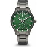 For Motion Erkek Kol Saati Antrasit Renk, Yeşil Kadran - Şık Metal Kordon, 2 Yıl Garantili - 41 mm - 45 mm