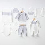For My Baby 10 Parça Hastane Çıkışı - Yenidoğan - Açık Gri - Beyaz