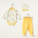 For My Baby Crazy Baby Holiday Bus Body 3'lü Takım - Yenidoğan - Sarı