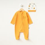 For My Baby Crazy Baby Sunflower Patikli Tulum Şapka - Beyaz - Turuncu - 6 Ay