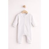 For My Baby Fermuarlı Bebek Tulum - Beyaz - 6 Ay
