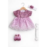 For My Baby Kız Bebek Şık Dantelli Mevlüt / Özel Gün Elbisesi - 3 - 6 Ay - Pembe