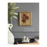 FOR POLYESTER Küçük Dokunuşlar Dekoratif Flowers Duvar Aksesuarı Altın Kare Çiçekli Pano Biblo/Duvar -Raf Kombin/Ev-Ofis Dekorasyon