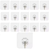 For Prime Kendinden Yapışkanlı 15 Adet Askı Şeffaf Banyo Mutfak Havlu Askısı Tekli Askı 6*6 cm - 6 x 6 cm