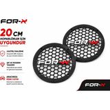 For-X 20CM Hoparlör Kapağı - For-X Logolu Kaliteli Plastik Midrange Hoparlör Kapak 20 cm - 2 Adet