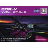 For-x Araç İçi Ambiyans Led Aydınlatma - For-x X-24led64p Animasyonlu 64 Renkli Müziğe Duyarlı Rbg L Çok Renkli