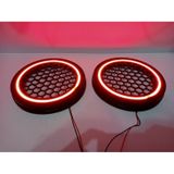 For-x Işıklı Hoparlör Kapağı 20cm Kırmızı Renkte 20cm Midrange Kapak 1 Takım