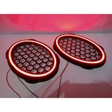 For-x Işıklı Oval Hoparlör Kapağı – Kırmızı Renkte Işıklı Oval Midrange Kapak – 1 Takım