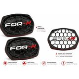 For-X Oval Hoparlör Kapağı - For-X Logolu Kaliteli Plastik Kayık Midrange Hoparlör Kapak - 2 Adet