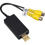 For-X USB To Video Dönüştürücü - Teyp USB Kısmından Video Çıkışı Alma Aparatı - Siyah