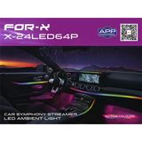 For-X X24led64-18 Işık-64 Rgb Renk-Müziğe Duyarlı-Düğme Ve Telefondan Kontrol-Araç Içi Ambiyans Led