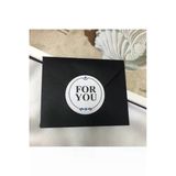 For You Etiketi Mavi Beyaz İngilizce Senin İçin Yuvarlak Mat Sticker 4 Cm - 40 Adet