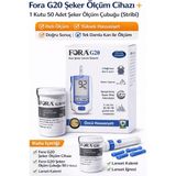Fora G20 Şeker Ölçüm Cihazı + 1 Kutu 50 Adet Ölçüm Çubuğu + Lanset Kalemi + Lanset Iğnesi - Açık Beyaz
