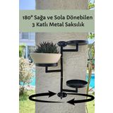 Forada Home & Style Metal Saksılık / Çiçeklik - Hareketli Kollu Saksılık - Duvara Monte Çiçeklik