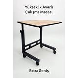 Forada Home & Style Yükseklik Ayarlı Laptop Masası - Extra Geniş Çalışma Masası - (50X70 cm) - 50 x 70 - Atlantik Çam